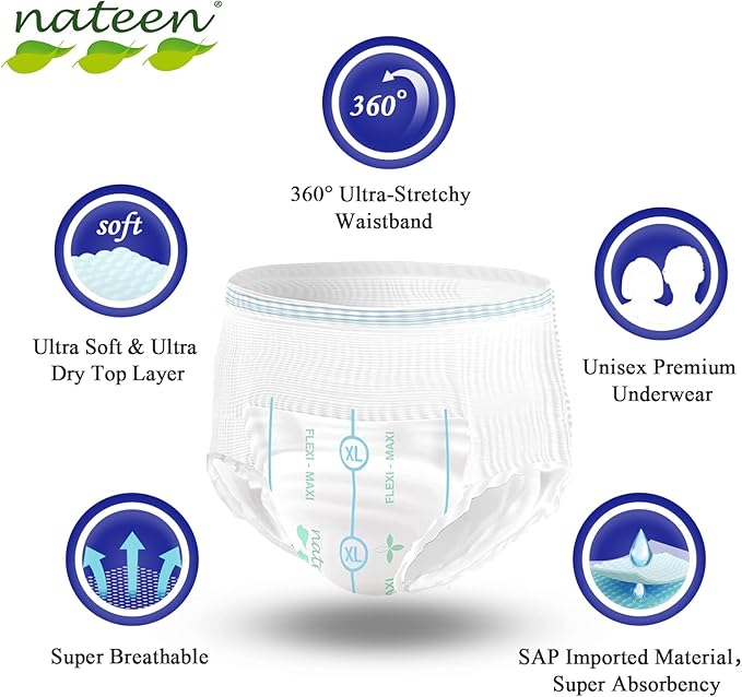 Nateen Xl Adult Diaper Pants 10's