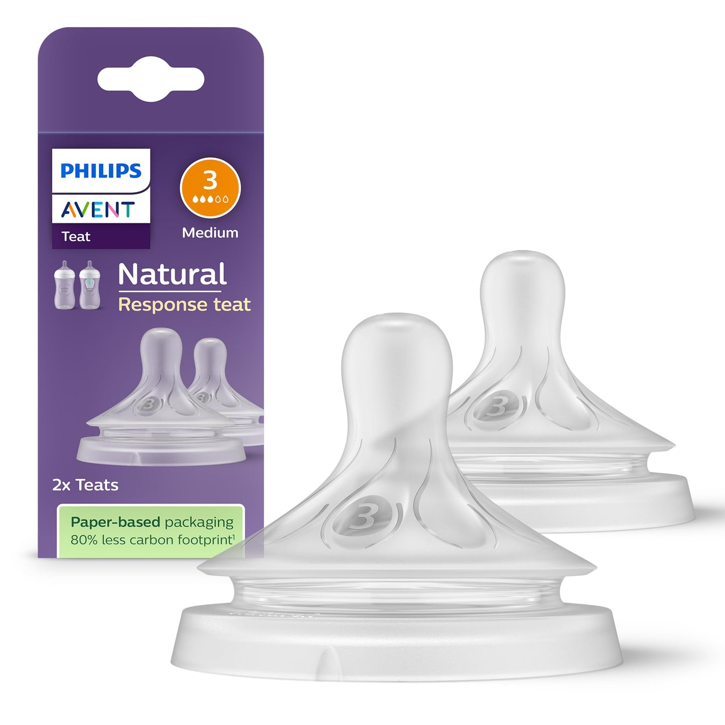 Philips Avent Natural 3.0 Feeding Teats 6+ Months (2 pcs) – SCY966/02