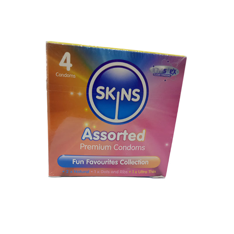 SKINS ASSORTED LUBRICATED CONDOMS 4 S