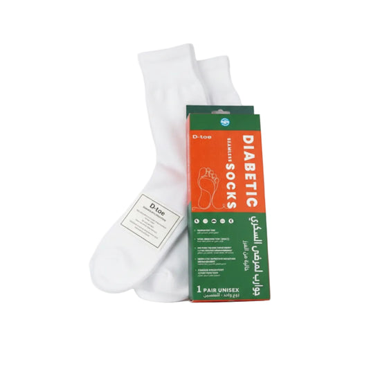 D-Toe diabetic foot socks White - M