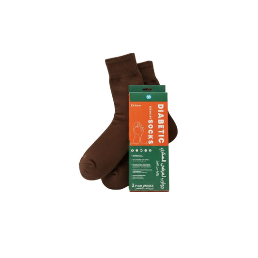 D-Toe diabetic foot socks brown - L