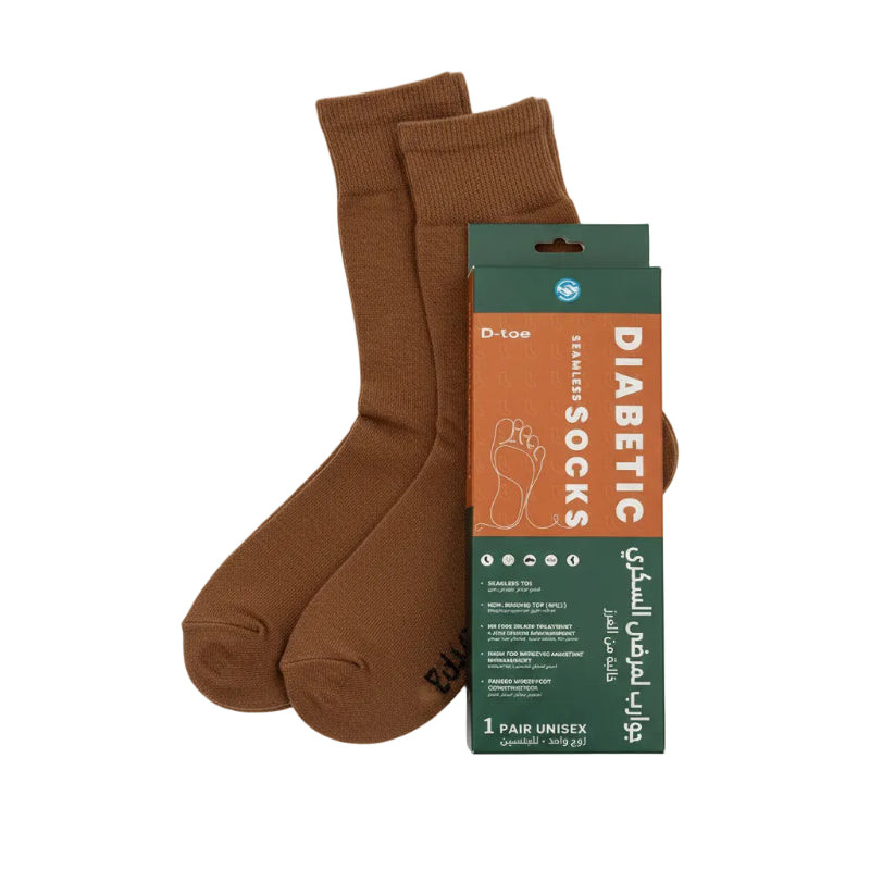 D-Toe diabetic foot socks brown - m