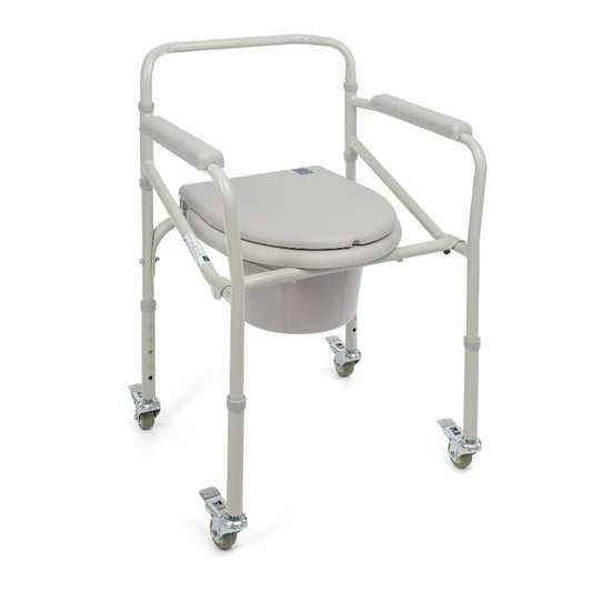 Ommed Folding Commode Chair with Wheels