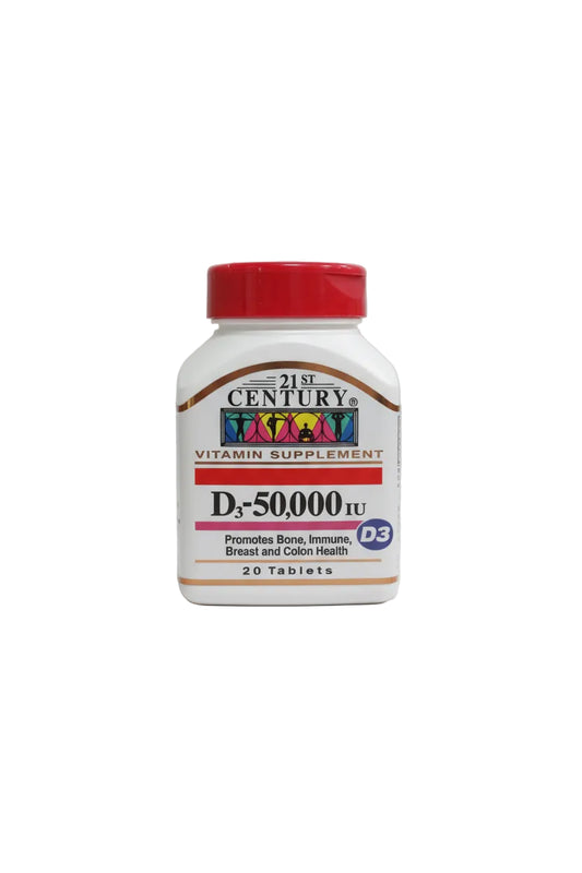 21st Century Vitamin D3 50,000 IU Tablets (20’s)