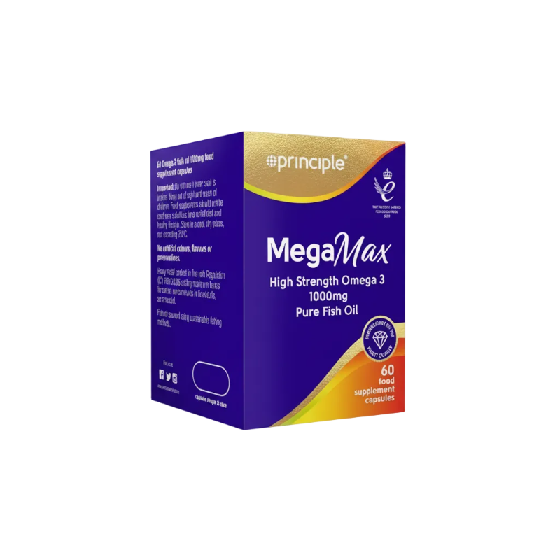 PRINCIPLE HEALTH MEGAMAX HIGH STRENGTH OMEGA 3 1000 FISH OIL 60'S